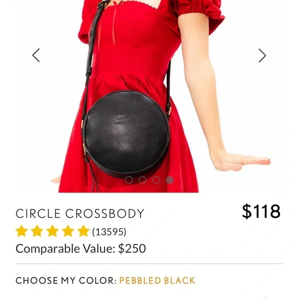 Portland Leather Black Round Crossbody Bag - Picture 8 of 10